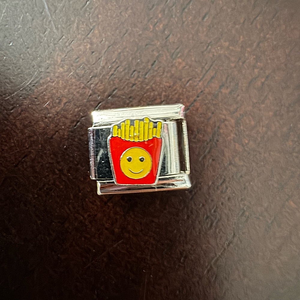Smiley French Fries Italian Charm Link